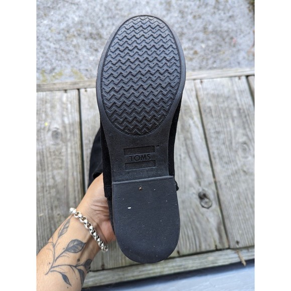 TOMS EUC Deia Black Suede Ankle Zipper Booties Women Size 8.5 - Picture 2 of 8